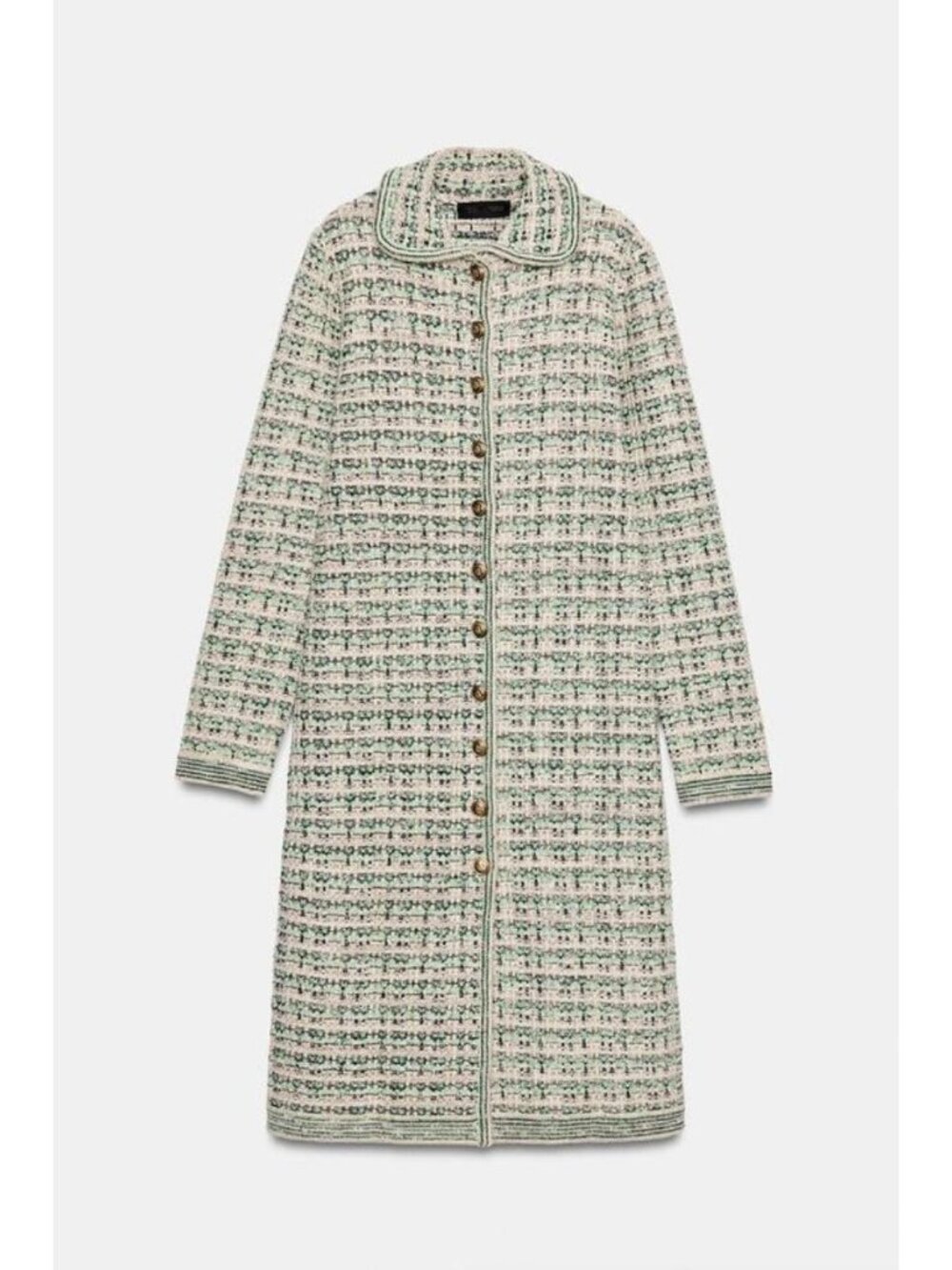 ZARA LONG TEXTURED COAT WITH METALLIC YARN 9874/111/500